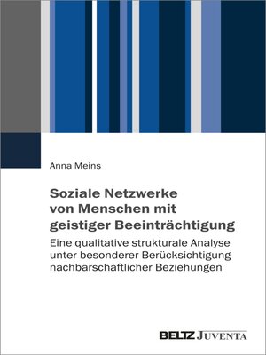 cover image of Soziale Netzwerke von Menschen mit geistiger Beeinträchtigung